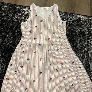Disney Multicolor Striped Women’s Dress with Character Print
